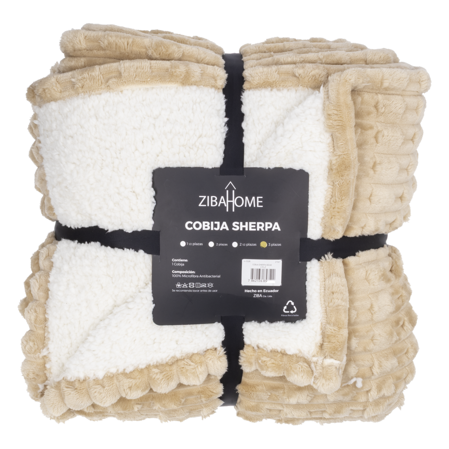 Cobija Sherpa Beige ZIBA HOME 3 Plazas